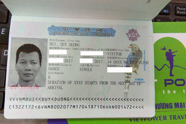 Chúc mừng visa Đài Loan